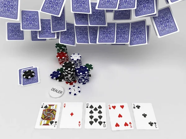 Jugar Las Cartas Poker Juego — Foto de Stock