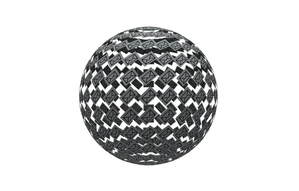 Rendering Von Abstrakten Digitalen Mustern Sphere Technologie Hintergrund — Stockfoto