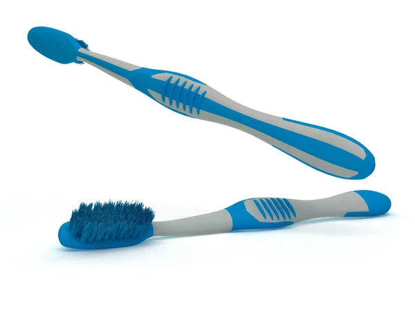 Brushes Teeth White Background — Stock Photo, Image
