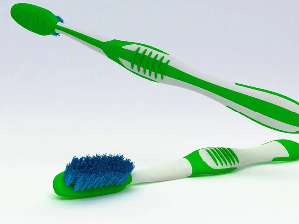 Escovas Para Dentes Fundo Branco — Fotografia de Stock