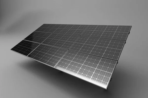 Panel Solar Render Aislado Sobre Fondo Blanco — Foto de Stock