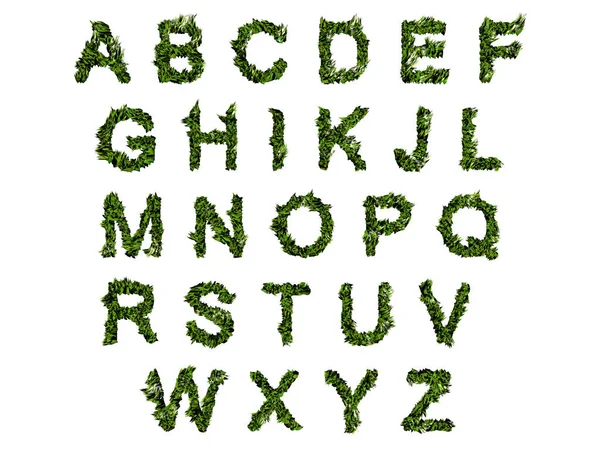 Letter Alfabet Gemaakt Van Gras — Stockfoto