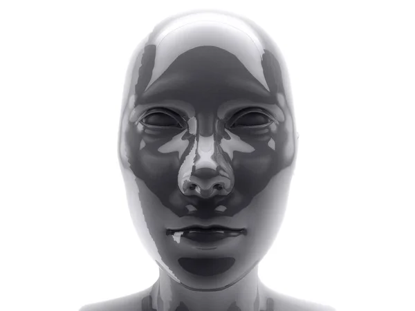 Рендеринг Человеческая Голова Черный Компьютер Цифровой Фон — стоковое фото