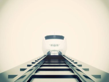 Modern tren, 3 boyutlu illüstrasyon  