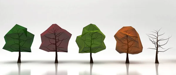 set of three paper leaves