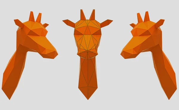橙色长颈鹿的矢量低聚图 — 图库照片