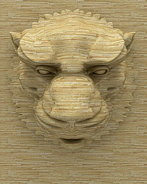 ライオンの頭 イラスト Dレンダリング — ストック写真