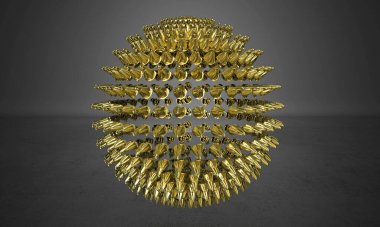 Altın şekilli 3 boyutlu altın küre