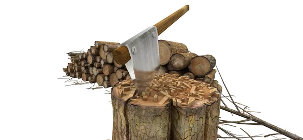 Firewood White Background — Stock Photo, Image
