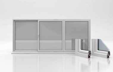 Beyaz pencerenin 3 boyutlu görüntülemesi