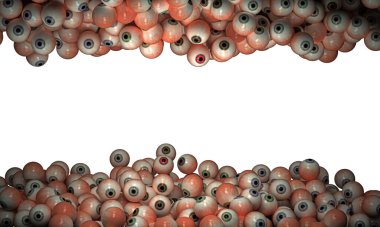 Eyeballs, horror scene, prank for halloween clipart