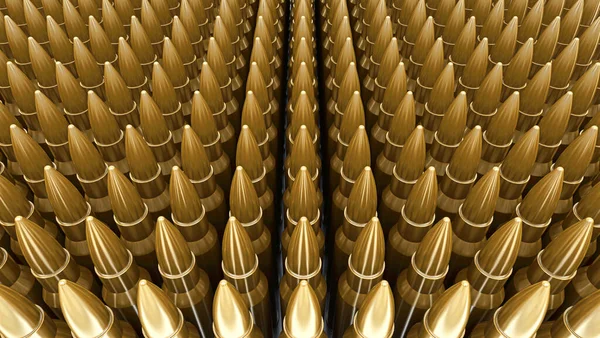 stock image Jacketed bullets arranged in series