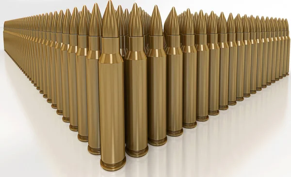 stock image Jacketed bullets arranged in series