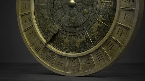 Древний Медальон Знаками Зодиака — стоковое фото
