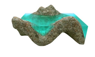 Beyaz arkaplanda izole kaya taşı