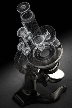 Siyah arkaplanda klasik mikrofon