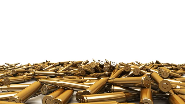 Lots Bullets Floor Isolated White — Stock Photo, Image