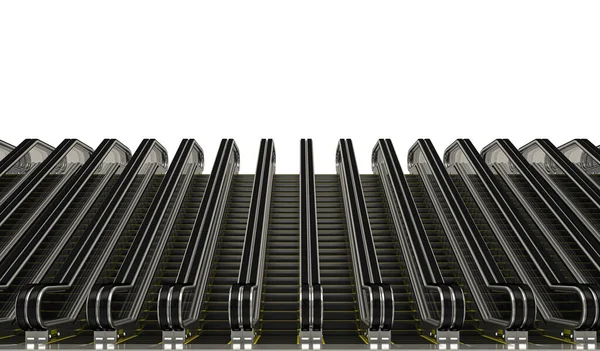 Escalators Render Isolated White — Stock Photo, Image