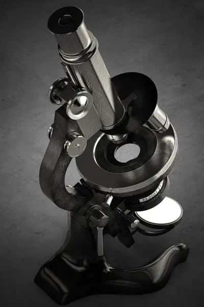 Microscope Black Background — Stock Photo, Image