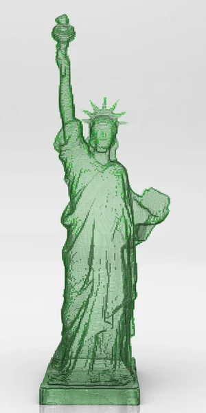 Estatua Libertad Silueta Lowpoly Render Ilustración — Foto de Stock