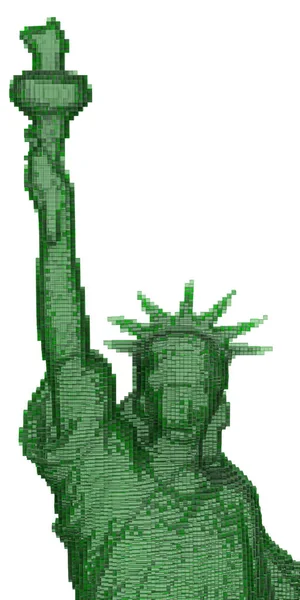 Estátua Liberdade Silhueta Lowpoly Render Ilustração — Fotografia de Stock