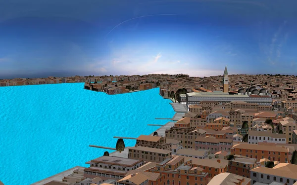 Visualisation Topographique Tridimensionnelle Lagune Venise Rendu — Photo
