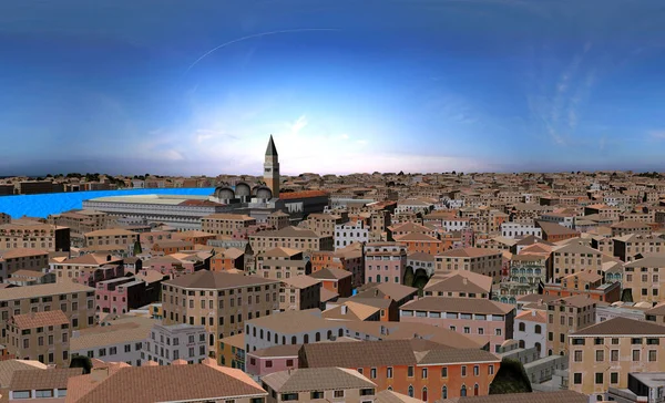 Тривимірна Топографічна Візуалізація Лагуни Венеції Рендеринг — стокове фото