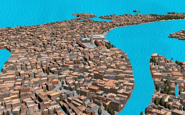 Dreidimensionale Topografische Visualisierung Der Lagune Von Venedig Darstellung — Stockfoto