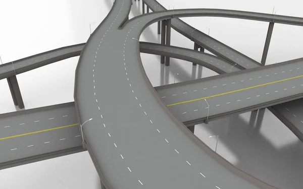 Renderização Uma Ponte Com Uma Estrada — Fotografia de Stock