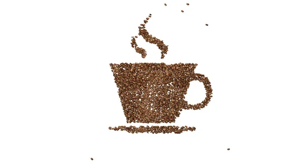 Coffee Cup Shadow White Background — Fotografia de Stock