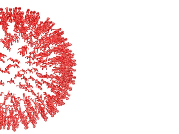 Una Multitud Hombrecitos Estilizados Alrededor Del Planeta Representación Una Red — Foto de Stock