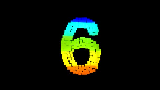 Современный Countdown Интро Время Пикселами — стоковое видео