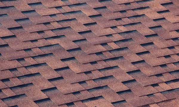 Telhado Texturizado Casa Com Telhas Marrons — Fotografia de Stock