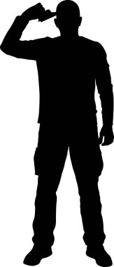 Kafasında silah olan bir adam.