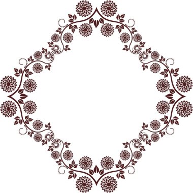 Çiçeksel çerçeve silueti - vektör illüstrasyonu