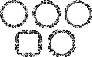 Eski çerçeve seti - vektör illüstrasyonu