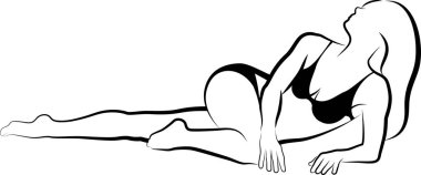 Sketch of Lying Woman In Bikini