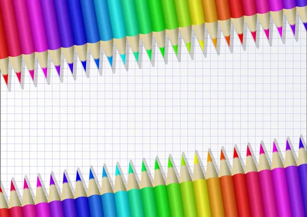 Colorful Crayons Paper Card Sheet — ストックベクタ