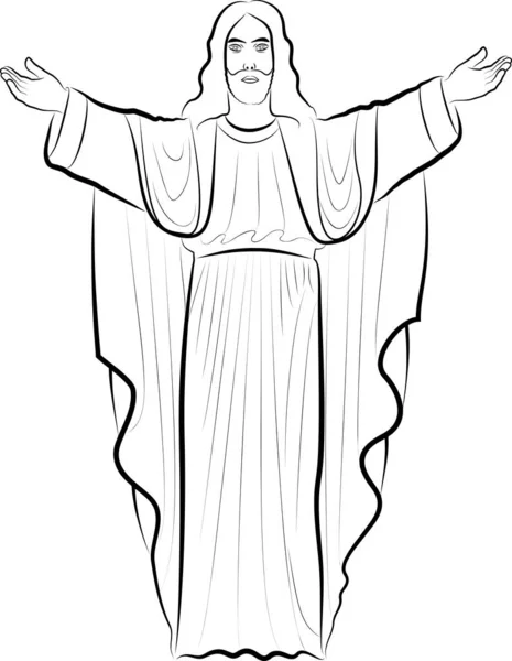 Jesus Christ Sketch Vector Illustration — Διανυσματικό Αρχείο