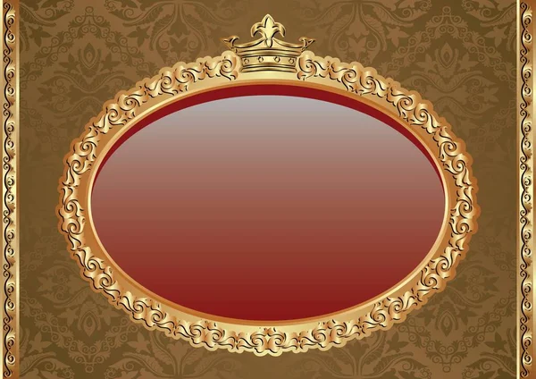 Königlicher Hintergrund Mit Goldenem Rahmen Und Krone — Stockvektor
