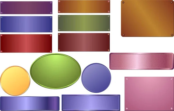 Set Placca Colorata Illustrazione Vettoriale — Vettoriale Stock