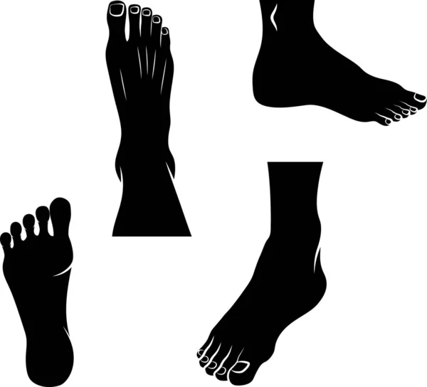 Human Feet Silhouette Vector Illustration — Stock Vector