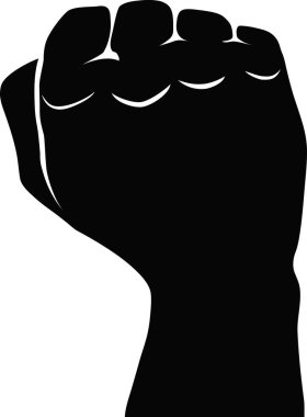 Sıkıştırılmış yumruk silueti - vektör illüstrasyonu