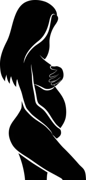 Pregnant Woman Silhouette Vector Illustration — Stock Vector