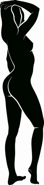 Mujer Desnuda Tocando Cabeza — Archivo Imágenes Vectoriales