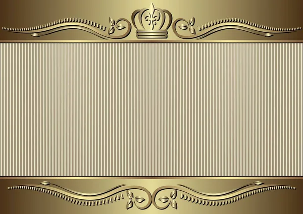 Goldener Hintergrund Mit Ornament Und Krone — Stockvektor