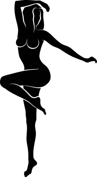 Naked Woman Silhouette Vector Illustration — Stock Vector