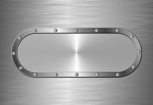 Metallplakette Auf Grau Strukturiertem Hintergrund — Stockvektor