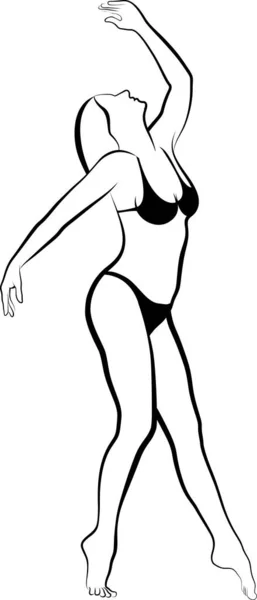 Sketch Woman Bikini — Stock Vector