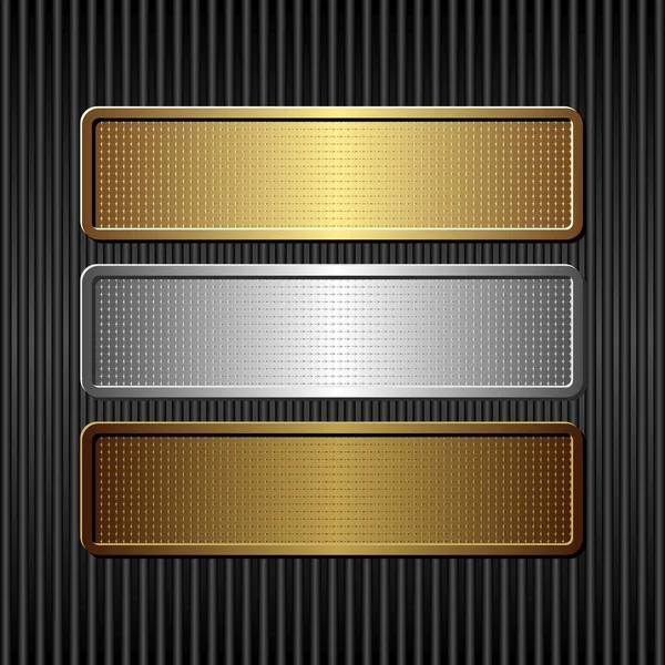 Placa Texturizada Dourada Prata Bronze — Vetor de Stock